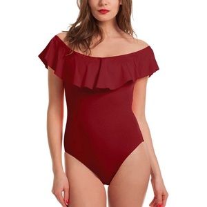 One-piece Off Shoulder Swimsuit or Bodysuit - S